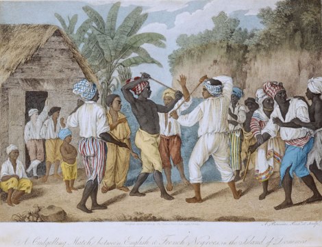 A Cudgelling Match between English and French Negroes in the Island of Dominica. courtesy of the Yale Center for British Art